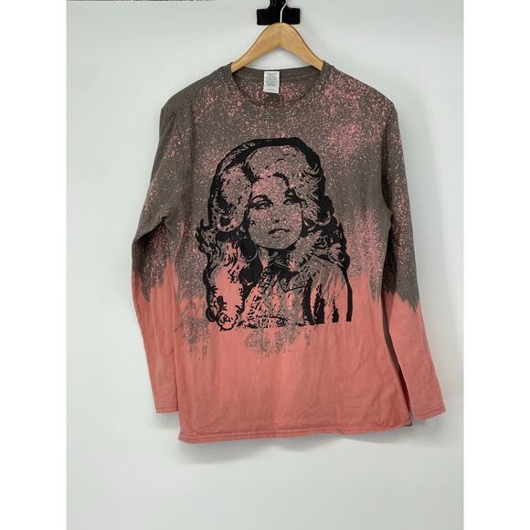 Dolly Parton Graphic Long Sleeve Shirt Tie Dye Country Music 90s - Picture 1 of 4